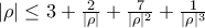 |\rho|\leq3+\frac{2}{|\rho|}+\frac{7}{|\rho|^2}+\frac{1}{|\rho|^3} |\rho|\leq3+\frac{2}{|\rho|}+\frac{7}{|\rho|^2}+\frac{1}{|\rho|^3}