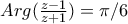 Arg(\frac{z-1}{z+1})=\pi /6