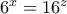 6^{x}=16^{z} 6^{x}=16^{z}