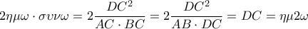 \displaystyle
2\eta \mu \omega \cdot \sigma \upsilon \nu \omega = 2\frac{{DC^2 }}{{AC \cdot BC}} = 2\frac{{DC^2 }}{{AB \cdot DC}} = DC = \eta \mu 2\omega \displaystyle
2\eta \mu \omega \cdot \sigma \upsilon \nu \omega = 2\frac{{DC^2 }}{{AC \cdot BC}} = 2\frac{{DC^2 }}{{AB \cdot DC}} = DC = \eta \mu 2\omega