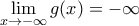 \displaystyle\lim_{x\to -\infty}g(x)=-\infty} \displaystyle\lim_{x\to -\infty}g(x)=-\infty}