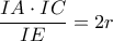 \displaystyle\frac{IA\cdot IC}{IE}=2r \displaystyle\frac{IA\cdot IC}{IE}=2r