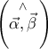 \displaystyle{\left( \overset{\wedge }{\mathop{\vec{\alpha },\vec{\beta }}}\, \right)} \displaystyle{\left( \overset{\wedge }{\mathop{\vec{\alpha },\vec{\beta }}}\, \right)}