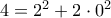 4=2^2+2\cdot 0^2 4=2^2+2\cdot 0^2