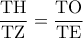 \displaystyle{
\frac{{{\rm T}{\rm H}}}{{{\rm T}{\rm Z}}} = \frac{{{\rm T}{\rm O}}}{{{\rm T}{\rm E}}}
} \displaystyle{
\frac{{{\rm T}{\rm H}}}{{{\rm T}{\rm Z}}} = \frac{{{\rm T}{\rm O}}}{{{\rm T}{\rm E}}}
}