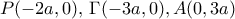 P(-2a,0), \, \Gamma (-3a,0), A(0,3a)