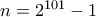 n=2^{101}-1