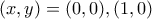 (x,y)=(0,0), (1,0) (x,y)=(0,0), (1,0)