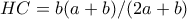 HC = b(a+b)/(2a+b) HC = b(a+b)/(2a+b)