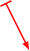 \begin{tikzpicture} 
\draw[|->,>=latex, thick,red] (1,1) -- (1.5,0); 
\end{tikzpicture}