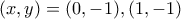 (x,y)=(0,-1),(1,-1) (x,y)=(0,-1),(1,-1)