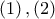 \displaystyle{ 
\left( 1 \right),\left( 2 \right) 
}
