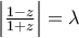 \left|\frac{1-z}{1+z} \right|=\lambda