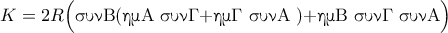 K= 2R\Big(\textnormal{\gr συνΒ(ημΑ συνΓ+ημΓ συνΑ )+ημΒ συνΓ συνΑ}\Big) K= 2R\Big(\textnormal{\gr συνΒ(ημΑ συνΓ+ημΓ συνΑ )+ημΒ συνΓ συνΑ}\Big)