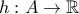 h : A \rightarrow \mathbb R h : A \rightarrow \mathbb R