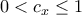 \displaystyle{
0 < c_x \le 1} \displaystyle{
0 < c_x \le 1}