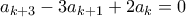a_{k+3}-3a_{k+1}+2a_k=0