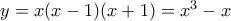 y = x(x-1)(x+1) = x^3-x