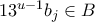 13^{u-1}b_j \in B