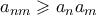 a_{nm} \geqslant a_na_m