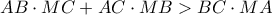 AB \cdot MC + AC \cdot MB > BC \cdot MA