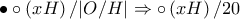 \bullet  \circ  \left(xH \right) / |O/H|\Rightarrow \circ  \left(xH \right) / 20