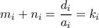 m_i+n_i=\dfrac{d_i}{a_i}=k_i