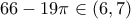 66-19\pi \in (6,7)