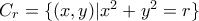 C _r=\{(x,y) | x^2+y^2=r \}