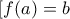 [f(a)=b