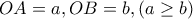 OA=a , OB=b , (a\geq b)