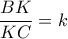 \dfrac{BK}{KC}=k