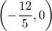 \displaystyle{ \left(-\frac{12}{5},0\right)}