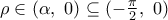 \rho \in (\alpha ,\,\,0)\subseteq (-\frac{\pi }{2},\,\,0)