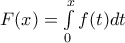 F(x)=\int\limits_0^xf(t)dt