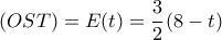 (OST)=E(t)=\dfrac{3}{2}(8-t)