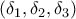 \displaystyle{(\delta_1,\delta_2,\delta_3)}