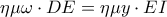 \eta \mu \omega \cdot DE=\eta \mu y\cdot EI