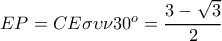 EP=CE\sigma \upsilon \nu 30^o=\dfrac{3-\sqrt{3}}{2}