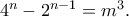 4^n-2^{n-1}=m^3.