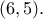 \displaystyle{(6,5).} \displaystyle{(6,5).}