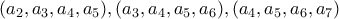 (a_2,a_3,a_4,a_5),(a_3,a_4,a_5,a_6),(a_4,a_5,a_6,a_7) (a_2,a_3,a_4,a_5),(a_3,a_4,a_5,a_6),(a_4,a_5,a_6,a_7)