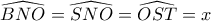 \widehat{BNO}=\widehat{SNO}=\widehat{OST}=x \widehat{BNO}=\widehat{SNO}=\widehat{OST}=x