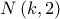 N\left( {k,2} \right)