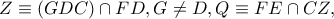 Z\equiv \left ( GDC \right )\cap FD,G\neq D,Q\equiv FE\cap CZ,