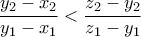 \displaystyle{\frac{y_2-x_2}{y_1 - x_1} < \frac{z_2 - y_2}{z_1 - y_1} }