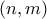 \displaystyle{(n,m)}
