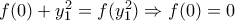 f(0)+y_1^2=f(y_1^2) \Rightarrow f(0)=0