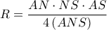 \displaystyle  R=\frac{AN\cdot NS\cdot AS}{4\left ( ANS \right )}