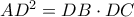 AD^2=DB\cdot DC